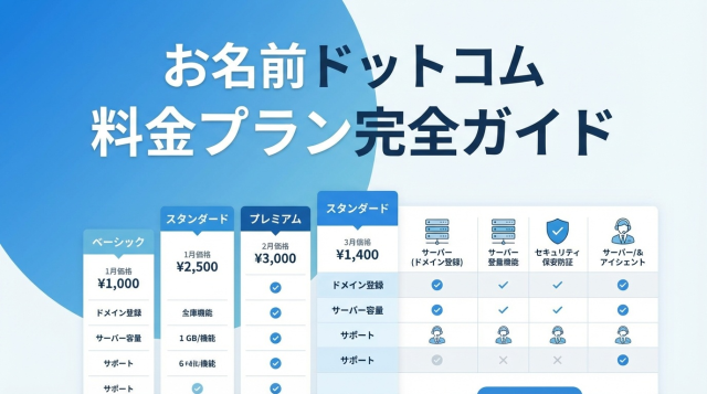 【2026年最新】お名前ドットコム料金プラン完全ガイド｜レンタルサーバー・VPS・メール全解説