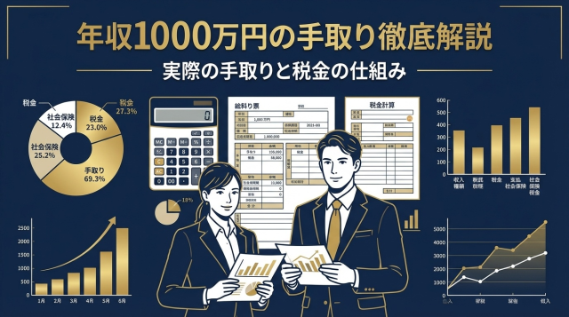 年収1000万円の手取りは約720万円｜会社員の税金内訳と実際の生活レベルを徹底解説