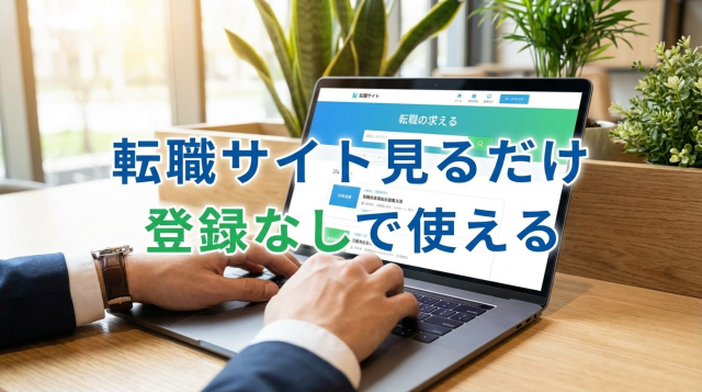 転職サイトは見るだけでOK！登録なしで使えるおすすめサイト完全ガイド