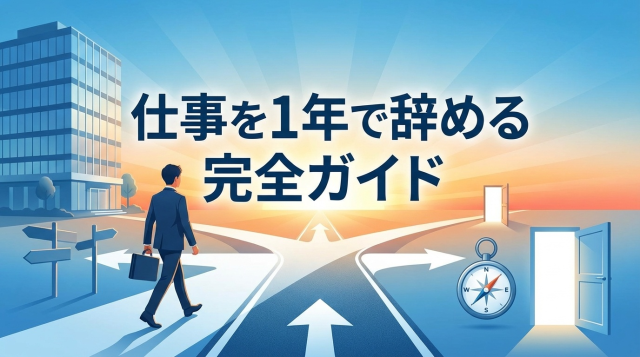 仕事を1年で辞めるのはアリ?判断基準と第二新卒転職の成功法【2026年最新版】