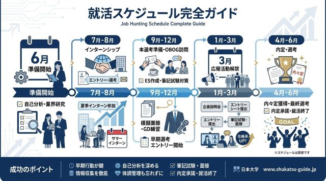 就活スケジュール完全ガイド2026｜いつから何を始める？時期別やることリスト