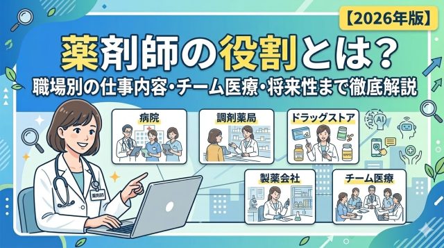 薬剤師の役割とは？職場別の仕事内容・チーム医療・将来性まで徹底解説【2026年版】